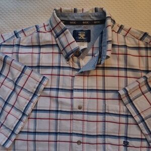 Wrangler Twenty X Short Sleeved Plaid Button Up Shirt Men's Size XL